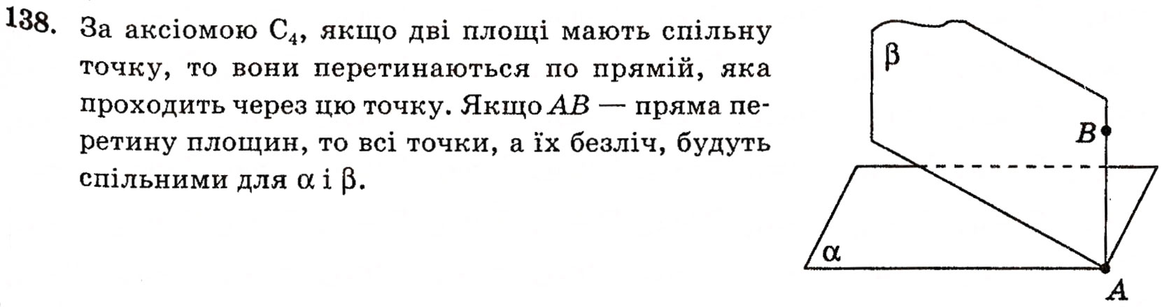 Завдання № 138 - § 4. Аксіоми стереометрії та їх наслідки - ГДЗ Геометрія 10 клас Г.П. Бевз, В.Г. Бевз, Н.Г. Владимирова 2010 - Профільний рівень