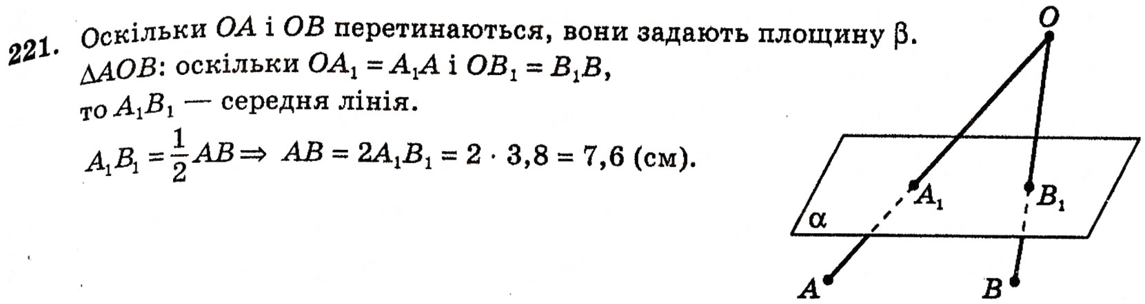 Завдання № 221 - § 6. Мимобіжні і паралельні прямі - ГДЗ Геометрія 10 клас Г.П. Бевз, В.Г. Бевз, Н.Г. Владимирова 2010 - Профільний рівень
