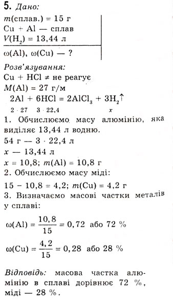 Завдання № 5 - § 21. Алюміній як хімічний елемент і проста речовина. Сполуки Алюмінію - ГДЗ Хімія 10 клас О.Г. Ярошенко 2010