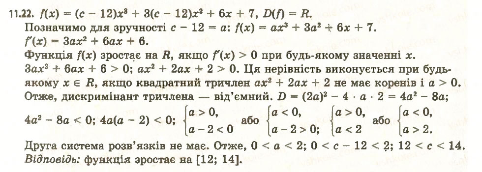 Завдання № 22 - 11. Ознаки зростання і спадання функції - ГДЗ Алгебра 11 клас А.Г. Мерзляк, Д.А. Номіровський, В.Б. Полонський, М.С. Якір 2011 - Академічний, профільний рівні