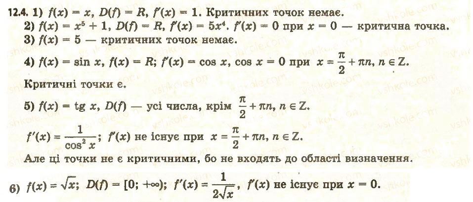 Завдання № 4 - 12. Точки екстремуму функції - ГДЗ Алгебра 11 клас А.Г. Мерзляк, Д.А. Номіровський, В.Б. Полонський, М.С. Якір 2011 - Академічний, профільний рівні