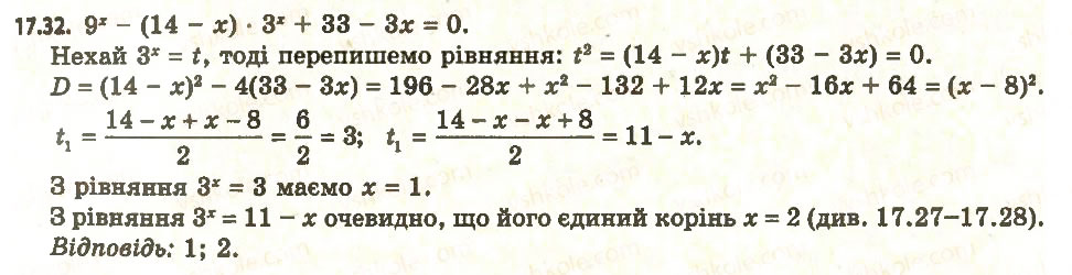 Завдання № 32 - 17. Показникові рівняння - ГДЗ Алгебра 11 клас А.Г. Мерзляк, Д.А. Номіровський, В.Б. Полонський, М.С. Якір 2011 - Академічний, профільний рівні