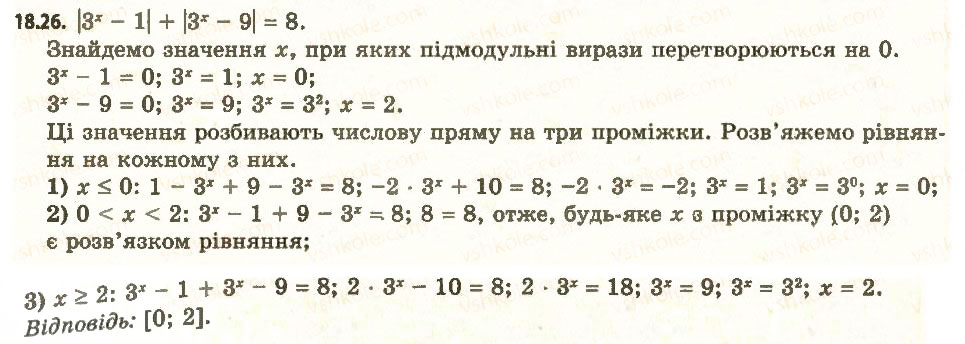 Завдання № 26 - 18. Показникові нерівності - ГДЗ Алгебра 11 клас А.Г. Мерзляк, Д.А. Номіровський, В.Б. Полонський, М.С. Якір 2011 - Академічний, профільний рівні