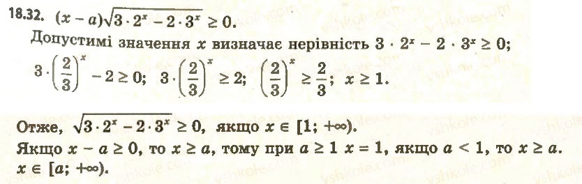 Завдання № 32 - 18. Показникові нерівності - ГДЗ Алгебра 11 клас А.Г. Мерзляк, Д.А. Номіровський, В.Б. Полонський, М.С. Якір 2011 - Академічний, профільний рівні