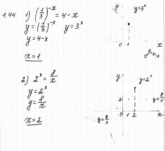 Завдання №  1.44(1-2) - 1. Степінь з довільним дійсним показником - АЛГЕБРА: Розділ 1. Показникова та логарифмічна функції - ГДЗ Математика 11 клас О. С. Істер 2019 