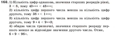 Завдання № 168 - 6. Порівняння натуральних чисел - ГДЗ Математика 5 клас А.Г. Мерзляк, В.Б. Полонський, М.С. Якір 2005