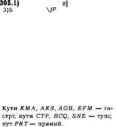 Завдання № 305 - 12. Види кутів. Вимірювання кутів - ГДЗ Математика 5 клас А.Г. Мерзляк, В.Б. Полонський, М.С. Якір 2013
