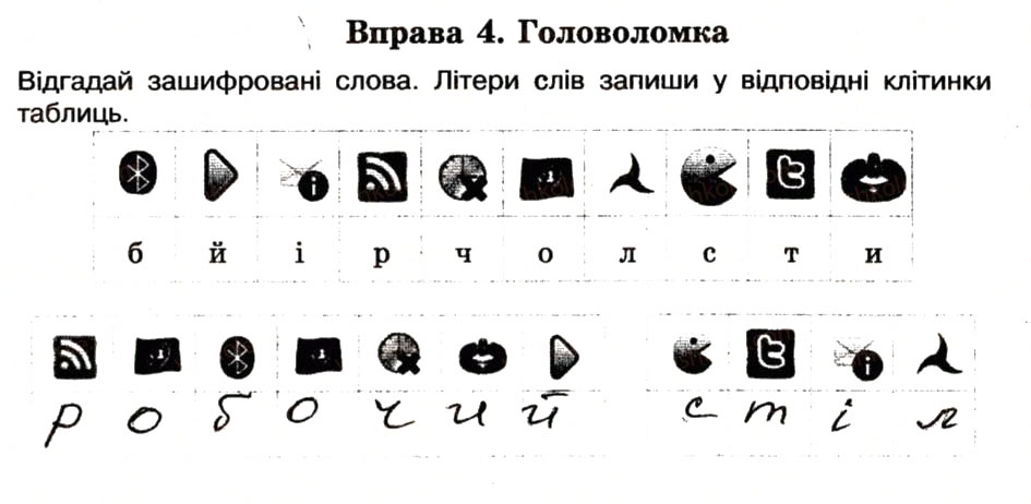 Завдання № 4 - 8. Робочий стіл та його об’єкти - ГДЗ Інформатика 5 клас Н.В. Морзе, О.В. Барна, В.П. Вембер, О.Г. Кузьмінська 2014 - Робочий зошит