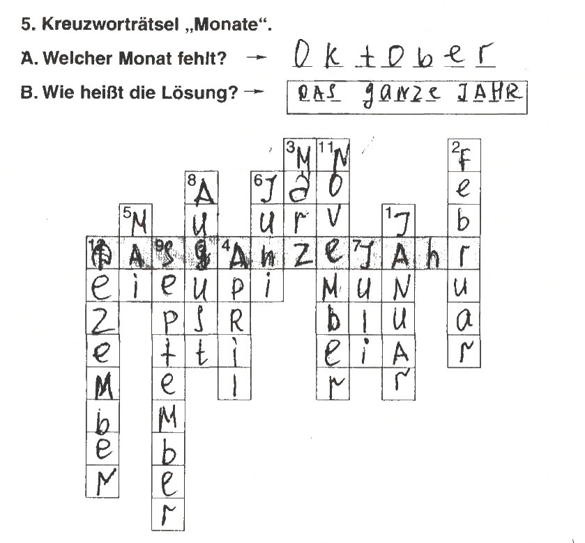 Завдання № 5 - MODUL 4. DIE JAHRESZEITEN - ГДЗ Німецька мова 5 клас М.М. Сидоренко, О.А. Палій 2013 - Робочий зошит