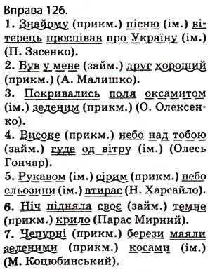 Завдання № 126 - § 12. Другорядні члени речення: додаток, означення, обставини - ГДЗ Українська мова 5 клас О.П. Глазова 2013