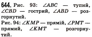 Завдання № 644 - § 19. Кут. Види кутів - ГДЗ Математика 5 клас О.С. Істер 2013