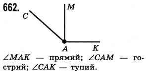 Завдання № 662 - § 19. Кут. Види кутів - ГДЗ Математика 5 клас О.С. Істер 2013