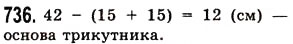 Завдання № 736 - § 21. Многокутник та його периметр. Трикутник. Види трикутників - ГДЗ Математика 5 клас О.С. Істер 2013