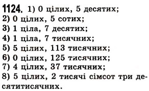 Завдання № 1124 - § 34. Десятковий дріб. Запис десяткових дробів - ГДЗ Математика 5 клас О.С. Істер 2013