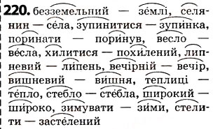Завдання № 220 - § 28. Вимова голосних. Позначення на письмі ненаголошених [е], [и] в коренях слів - ГДЗ Українська мова 5 клас О.В. Заболотний 2013