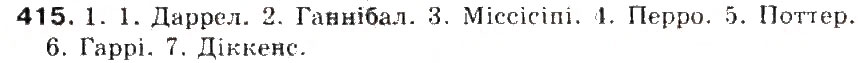Завдання № 415 - § 45. Написання слів іншомовного походження. Ознайомлення із словником іншомовних слів - ГДЗ Українська мова 5 клас С.Я. Єрмоленко, В.Т. Сичова 2013