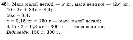 Завдання № 481 - 15. Ділення звичайних дробів - ГДЗ Математика 6 клас Г.М. Янченко, В.Р. Кравчук 2006