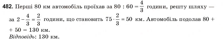 Завдання № 482 - 15. Ділення звичайних дробів - ГДЗ Математика 6 клас Г.М. Янченко, В.Р. Кравчук 2006