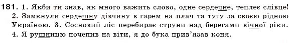 Завдання № 181 - § 12. Зміни приголосних за творення слів - ГДЗ Українська мова 6 клас О.П. Глазова, Ю.Б. Кузнецов 2006