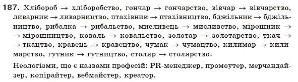 Завдання № 187 - § 12. Зміни приголосних за творення слів - ГДЗ Українська мова 6 клас О.П. Глазова, Ю.Б. Кузнецов 2006