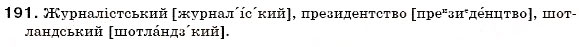 Завдання № 191 - § 12. Зміни приголосних за творення слів - ГДЗ Українська мова 6 клас О.П. Глазова, Ю.Б. Кузнецов 2006