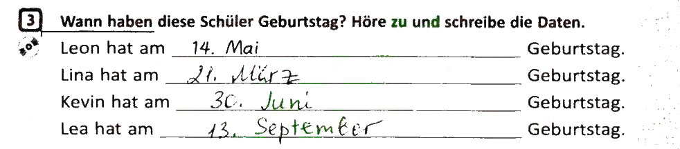 Завдання № 3 - Stunde: Der Wievielte ist heute? - ГДЗ Німецька мова 6 клас С.І. Сотникова, Г.В. Гоголєва 2014 - Робочий зошит