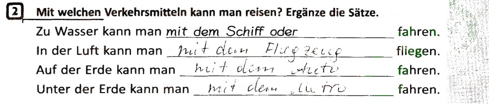 Завдання № 2 - Stunde: Verkehrsmittel - ГДЗ Німецька мова 6 клас С.І. Сотникова, Г.В. Гоголєва 2014 - Робочий зошит