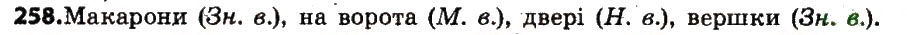 Завдання № 258 - § 32. Відмінки іменників - ГДЗ Українська мова 6 клас С.Я. Єрмоленко, В.Т. Сичова, М.Г. Жук 2014