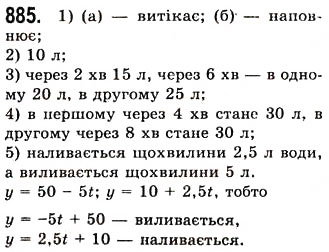 Завдання № 885 - 23. Лінійна функція, її графік і властивості - ГДЗ Алгебра 7 клас А.Г. Мерзляк, В.Б. Полонський, М.С. Якір 2008