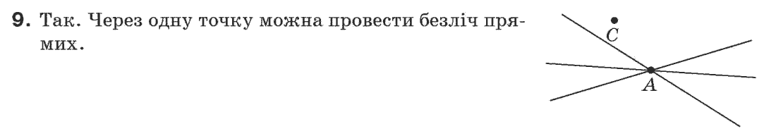 Завдання № 9 - § 1. Точки і прямі - ГДЗ Геометрія 7 клас Г.П. Бевз, В.Г. Бевз, Н.Г. Владімірова 2007