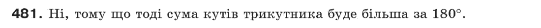 Завдання № 481 - § 16. Нерівності трикутника - ГДЗ Геометрія 7 клас Г.П. Бевз, В.Г. Бевз, Н.Г. Владімірова 2007
