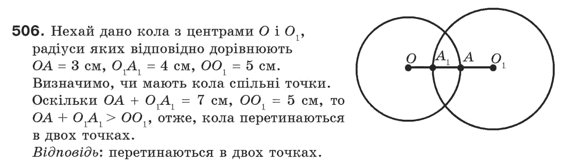 Завдання № 506 - § 17. Коло і круг - ГДЗ Геометрія 7 клас Г.П. Бевз, В.Г. Бевз, Н.Г. Владімірова 2007