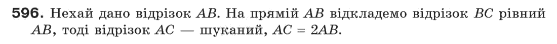 Завдання № 596 - § 20. Геометричні побудови - ГДЗ Геометрія 7 клас Г.П. Бевз, В.Г. Бевз, Н.Г. Владімірова 2007
