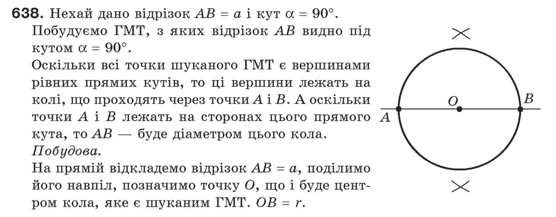 Завдання № 638 - § 21. Завдання на побудову - ГДЗ Геометрія 7 клас Г.П. Бевз, В.Г. Бевз, Н.Г. Владімірова 2007