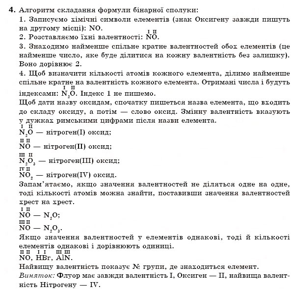 Завдання № 4 - § 8. Валентність хімічних елементів - ГДЗ Хімія 7 клас Н.М. Буринська 2007