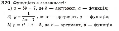 Завдання № 829 - § 22. Функція. Область визначення і область значень функції. Способи задания функції - ГДЗ Алгебра 7 клас О.С. Істер 2007
