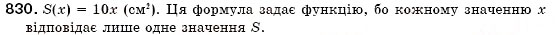 Завдання № 830 - § 22. Функція. Область визначення і область значень функції. Способи задания функції - ГДЗ Алгебра 7 клас О.С. Істер 2007