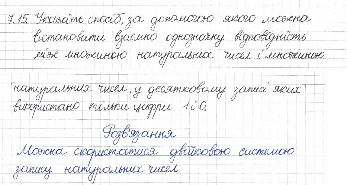 Завдання № 15 - 7. Нескінченні множини. Зліченні множини - ГДЗ Алгебра 8 клас А.Г. Мерзляк, В.Б. Полонський, M.С. Якір 2016 - Поглиблений рівень вивчення