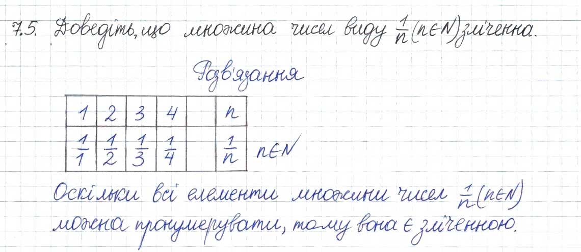 Завдання № 5 - 7. Нескінченні множини. Зліченні множини - ГДЗ Алгебра 8 клас А.Г. Мерзляк, В.Б. Полонський, M.С. Якір 2016 - Поглиблений рівень вивчення