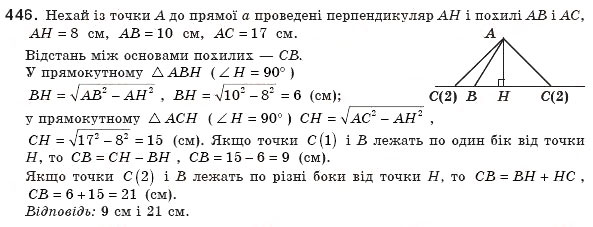 Завдання № 446 - § 13. Теорема Піфагора та її наслідки - ГДЗ Геометрія 8 клас А.П. Єршова, В.В. Голобородько, О.Ф. Крижановський, С.В. Єршов 2011