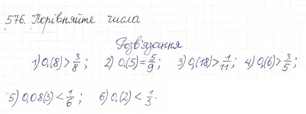 Завдання № 576 - § 14. Множина та її елементи. Числові множини - ГДЗ Алгебра 8 клас Н.А. Тарасенкова, І.М. Богатирьова, О.М. Коломієць 2016