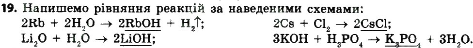 Завдання № 19 - § 5. Поняття про родину лужних хімічних елементі - ГДЗ Хімія 8 клас О.Г. Ярошенко 2016