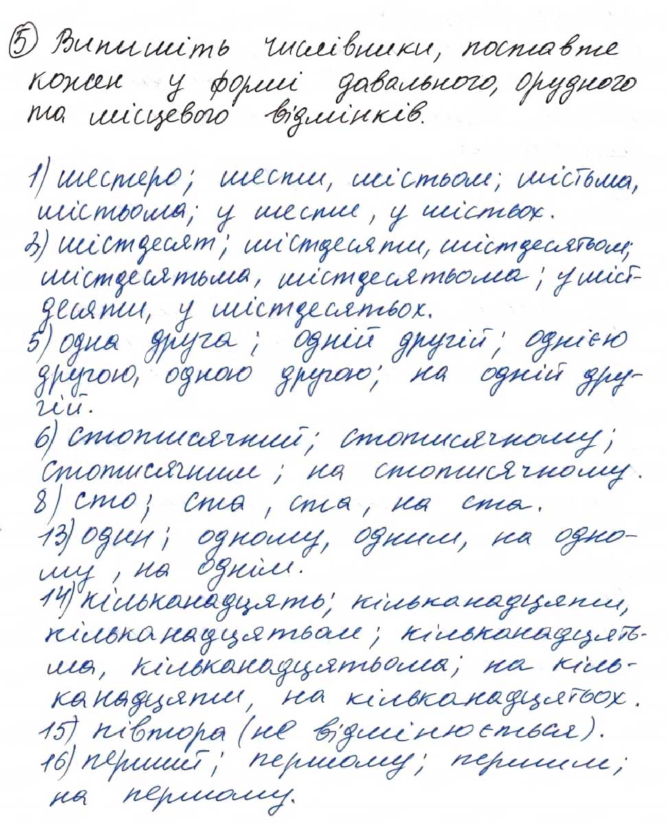 Завдання № 5 - 5. Повторення вивченого із морфології - ГДЗ Українська мова 8 клас О.М. Данилевська 2016