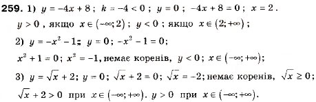 Завдання № 259 - 8. Властивості функції - ГДЗ Алгебра 9 клас А.Г. Мерзляк, В.Б. Полонський, М.С. Якір 2009