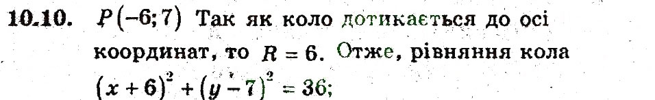 Завдання № 10 - 10. Рівняння фігури - ГДЗ Геометрія 9 клас А.Г. Мерзляк, В.Б. Полонський, M.С. Якір 2009 - Поглиблений рівень вивчення