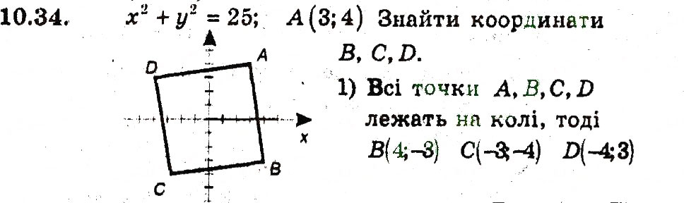 Завдання № 34 - 10. Рівняння фігури - ГДЗ Геометрія 9 клас А.Г. Мерзляк, В.Б. Полонський, M.С. Якір 2009 - Поглиблений рівень вивчення