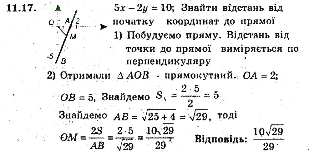Завдання № 17 - 11. Загальне рівняння прямої - ГДЗ Геометрія 9 клас А.Г. Мерзляк, В.Б. Полонський, M.С. Якір 2009 - Поглиблений рівень вивчення