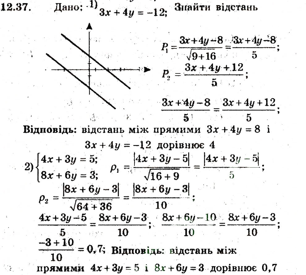 Завдання № 37 - 12. Рівняння прямої з кутовим коефіцієнтом - ГДЗ Геометрія 9 клас А.Г. Мерзляк, В.Б. Полонський, M.С. Якір 2009 - Поглиблений рівень вивчення