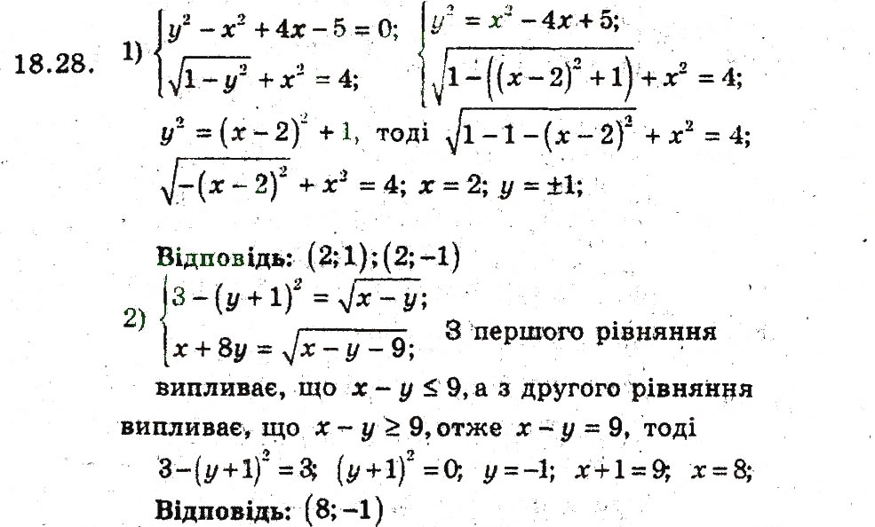 Завдання № 28 - 18. Метод заміни змінних - ГДЗ Алгебра 9 клас А.Г. Мерзляк, В.Б. Полонський, М.С. Якір 2009 - Поглиблений рівень вивчення