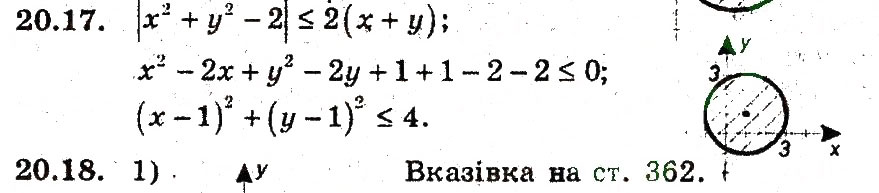 Завдання № 17 - 20. Системи нерівностей з двома змінними - ГДЗ Алгебра 9 клас А.Г. Мерзляк, В.Б. Полонський, М.С. Якір 2009 - Поглиблений рівень вивчення